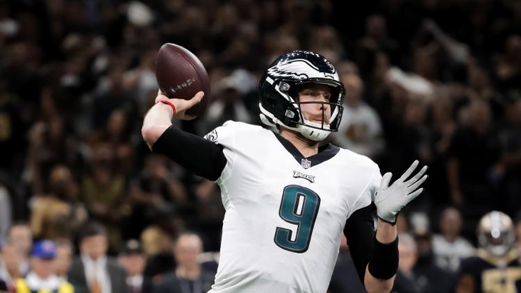 Philadelphia+Eagles+backup+quarterback+Nick+Foles+looks+to+fire+a+pass+during+the+Divisional+Round+game+against+the+New+Orlean+Saints+%5BPhoto+courtesy+of+Mark+Tenally+of+AP+Photo%5D
