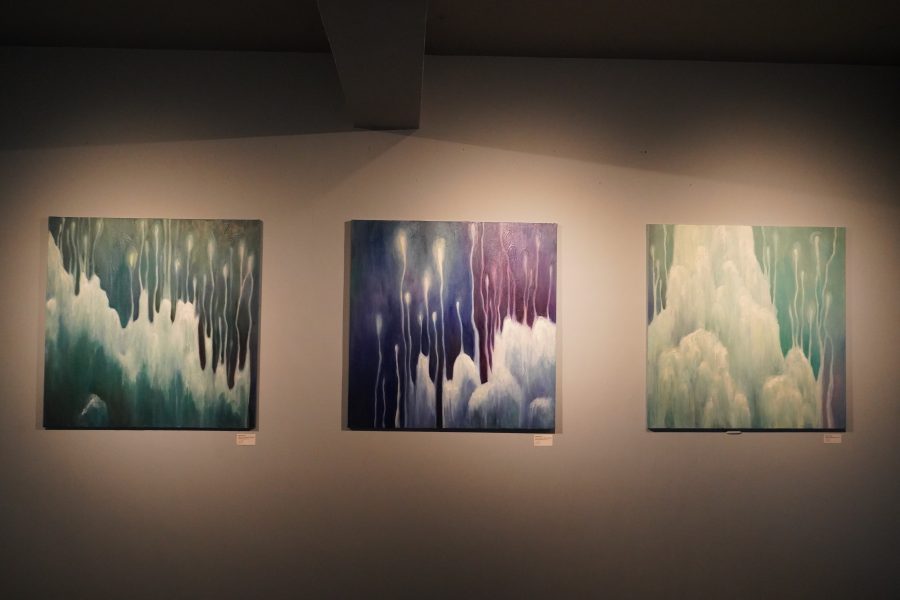 These three paintings are symbolic of Ms. Michelle Kao’s journey in embracing her creative spirit. (Sharon Lee/The Blue & Gold)
