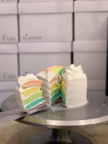 Funsiamos infamous rainbow layered cake [Natalie Scheidel/The Blue & Gold].
