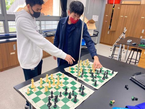 The IASAS Chess Team practiced frequently on websites and boards prior to their win. [COURTESY TO ALEX CHENG] 