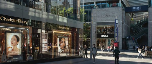 Bold Charlotte Tilbury advertisements featured at shopfronts. [PHOTO COURTESY OF GAVIN ALLANWOOD]