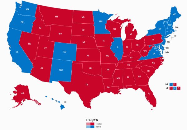 Final U.S. electoral map for the 2024 Presidential Election. [PHOTO COURTESY OF THE ASSOCIATED PRESS]