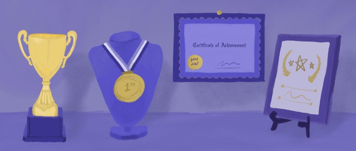 A myriad of impressive trophies and awards. [ANNABELLE HSU/THE BLUE & GOLD]